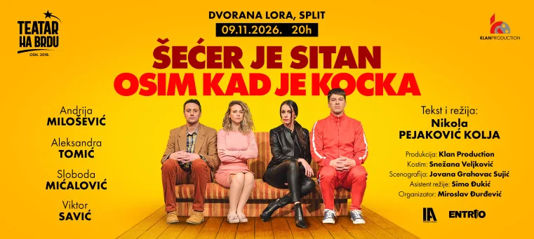 Pozorišna predstava "Šećer je sitan osim kad je kocka" u Splitu